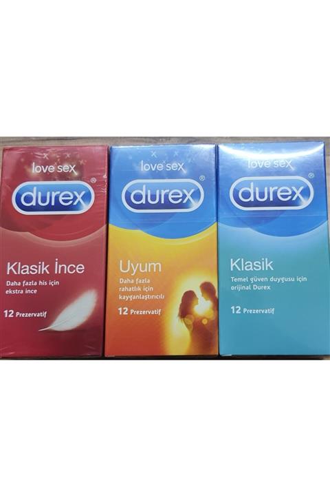 Durex Klasik Ince+ Uyum + Klasik Prezervatif
