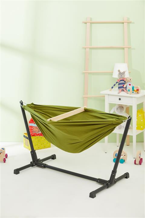 Svava Stantlı Kayık Hamak Bebek Hamak Beşik (Yeşil)