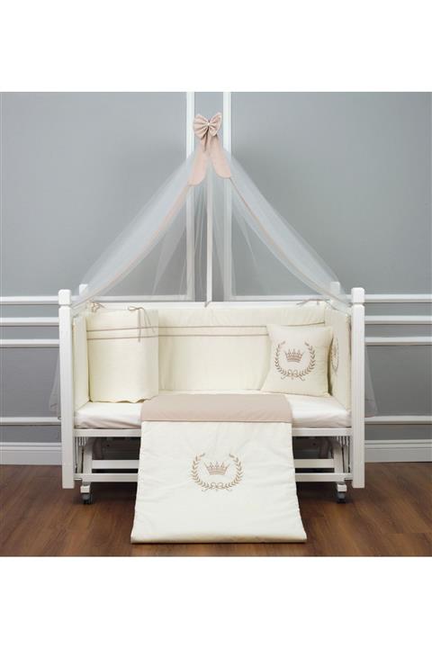 MAYA BABY The Crown Uyku Seti 60x120 Taş Rengi Cibinlikli