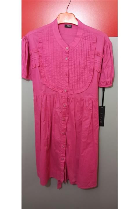 Livaa Kadın Fuşya Keten Hamile Tunik