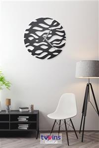 Twins Decorative Waves Lazer Kesim Metal Duvar Saati