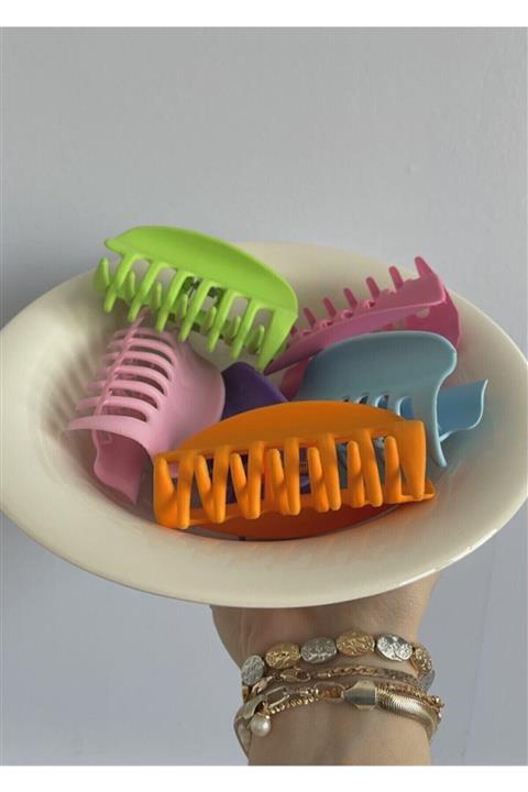 ALYESKA 6'lı Büyük Boy Pastel Renk Mandal Toka Seti