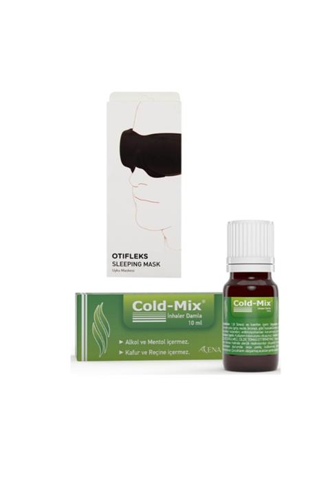 OTİFLEKS Ayarlanabilir 3d Uyku Maskesi + Burun Tıkanıklığı İçin Rahatlatıcı Damla Cold-mix 10 ml