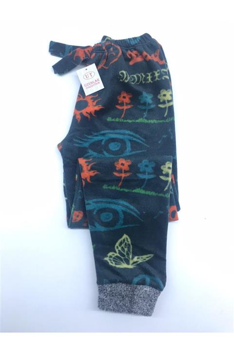 Uzunlar Tekstil Kadın Desenli Polar Tek Alt