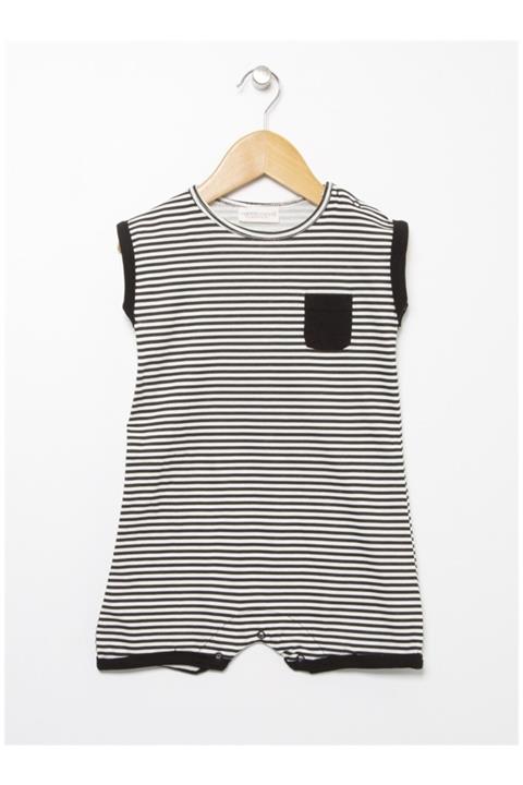 Mammaramma Erkek Bebek Siyah Çizgili Tulum