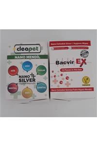 Cleapet Antibakteriel Diş ,göz ,kulak, Pati Tem. Nano Mendili + Bacvirex Nano Gümüş Hijyen Mendil