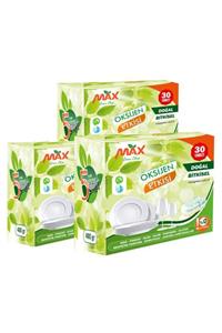 MaxGreenClean 3'lü Set Max Green Clean Bitkisel Bulaşık Makinesi Tableti 90 Tablet