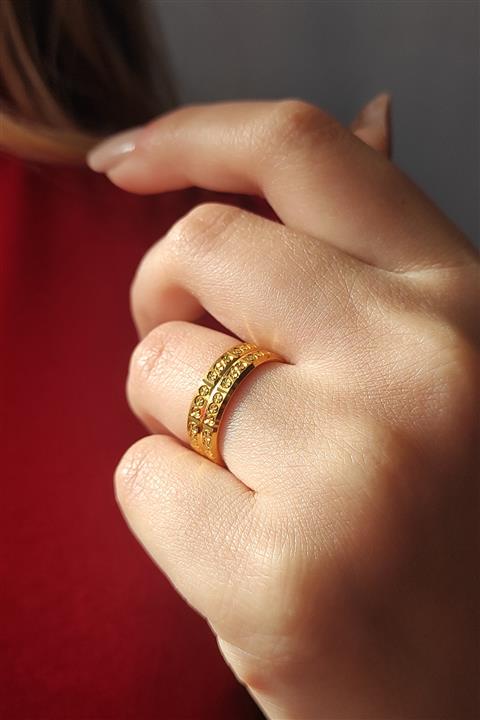 Mehmet Ata Kuyumculuk 22 Ayar 1,94 g 14 Ölçü Şerit Halka Yıldız Kalemli Alyans Yüzük