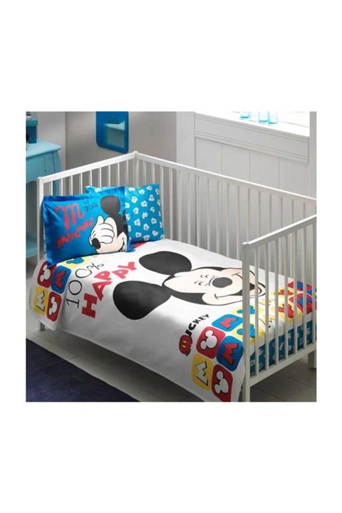 Taç Lisanslı Mickey Smiley Bebek Pike Takımı