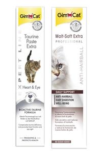 Gimcat Taurine Paste Kalp Ve Göz Sağlığı Destekleyici 50gr + Anti-hairball Malt Paste Kedi Macunu 100gr