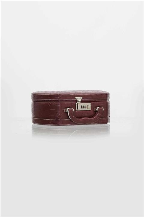 Pierre Cardin Bordo Deri Şifreli Aynalı Makyaj Ve Tıraş Kutusu 566