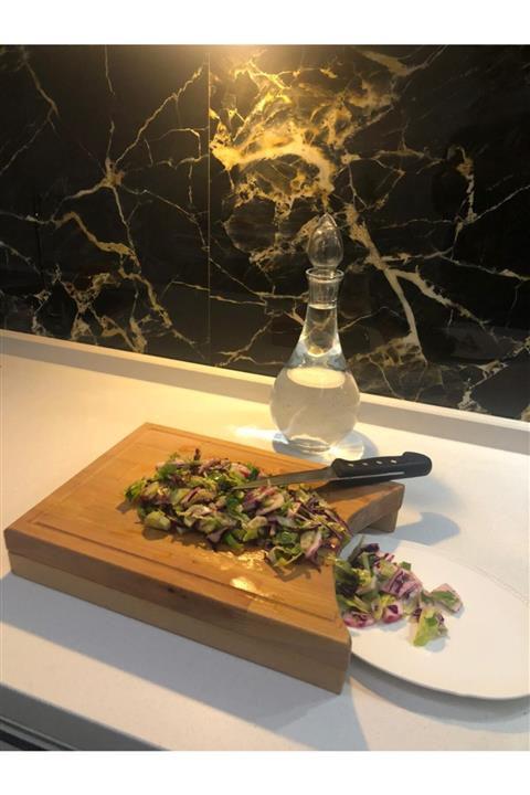 sdf kereste Salata Tahtası, Doğal Kayın Ağacı, Kesme Tahtası, Kanallı 34cm*22cm *3cm