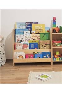 AlbinaWood Montessori Çocuk Odası Raflı Kitaplık (Büyük)