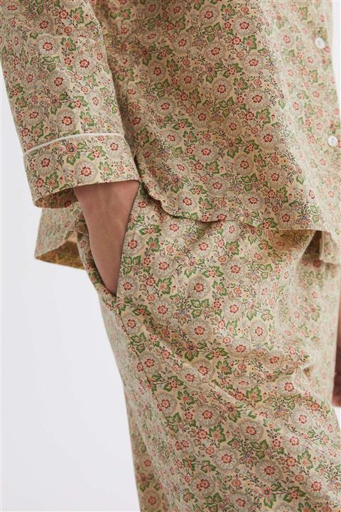 Oysho Pamuklu Çiçek Desenli Uzun Pantolon