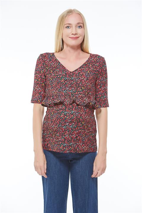 Motherway Kadın Kırmızı Fırfırlı Bluz