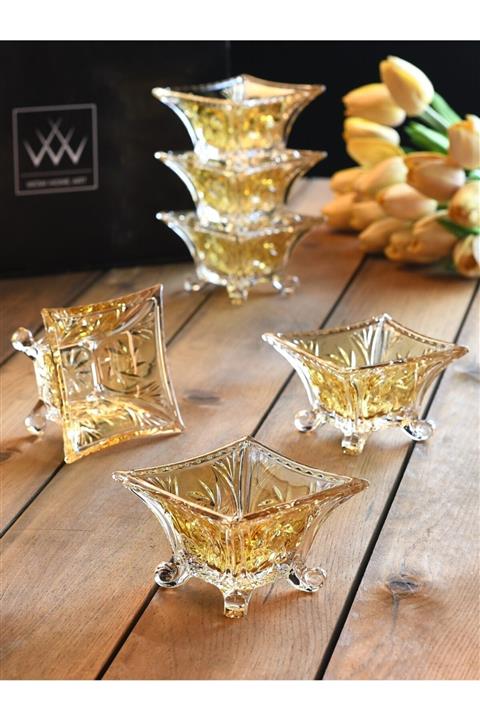 Wow Home Art - 6 Adet Cam Kase - Lokumluk - Drajelik - Reçellik - Çerezlik - Kahvaltılık