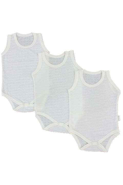 Bebekino Bebek Jakarlı Kolsuz 3lü Badi