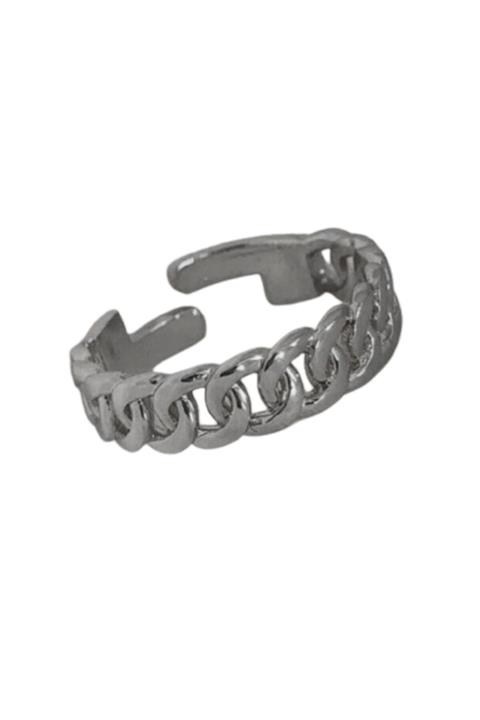 XLady Accessories Kadın Gümüş Renk Ayarlanabilir Halat Yüzük