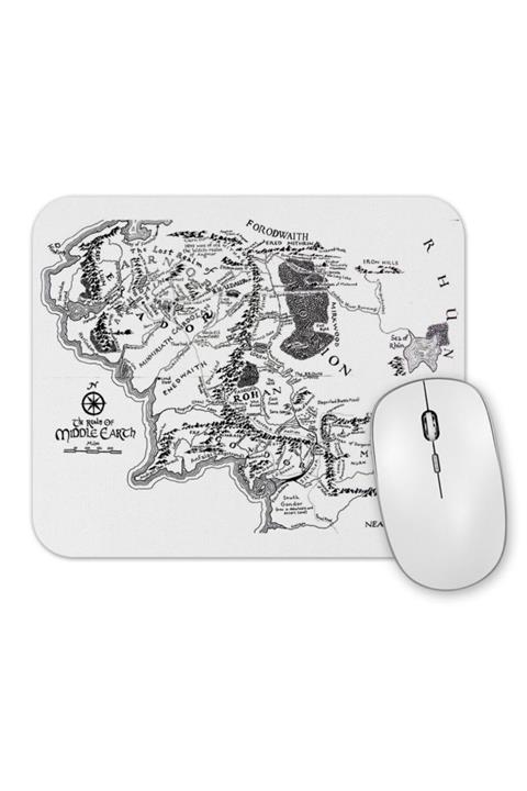 Baskı Dükkanı Yüzüklerin Efendisi Lord Of The Rings Orta Dünya Haritası Mouse Pad