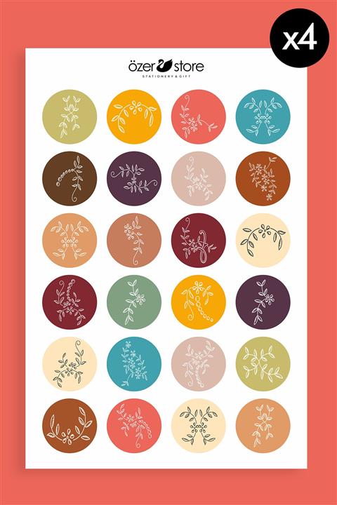 Kinder Garden 96 Parça Renkli Yapışkanlı Paketleme, Ajanda, Bullet Journal Süsleme Etiketi Sticker Seti