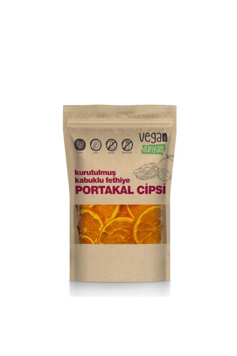 Vegan Dünyası Kurutulmuş Kabuklu Fethiye Portakal Cipsi 50 gr
