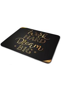 WuW Çok Çalış Büyük Hayal Kur Dikdörtgen Kaymaz Taban Mouse Pad