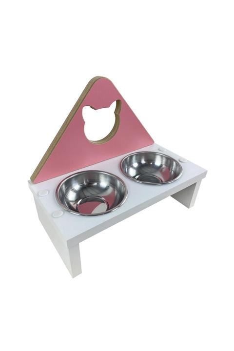 odunconcept Odun Concept Kedi Ve Küçük Irk Köpek Mama Ve Su Kabı - Paslanmaz Çelik Kaseli