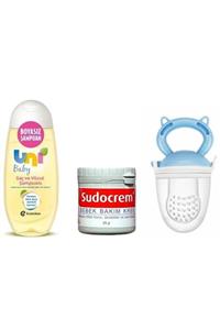 Uni Baby Günlük Kullanıma Uygun Saç Ve Vücut Şampuanı 200 ml+ Sudocrem Bakım Kremi 125 gr+ Meyve Süzgeci Mavi