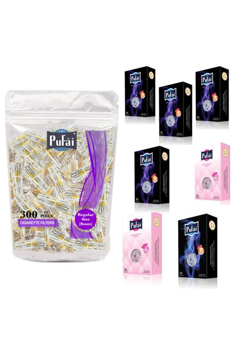 Pufai Sigara Filtresi Normal Boy 8 Mm Tar Katran Süzen Ağızlık 490 Adet 1 Paket 7 Kutu