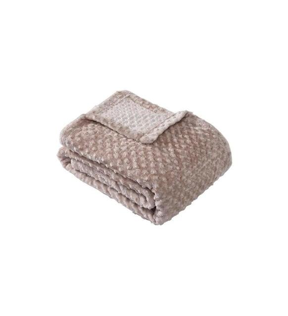 Merinos Pearl Tomurcuk Battaniye Cappuccino Çift Kişilik