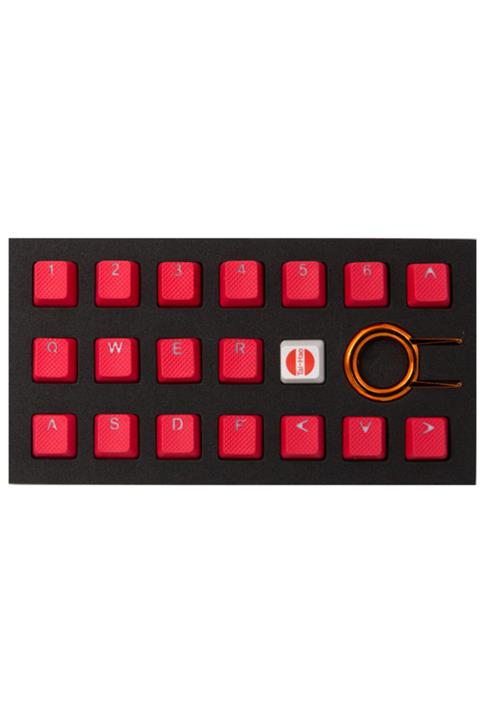 TaiHao Rubber Gaming Aydınlatmalı Keycaps Set - 18 Keys Rubberized Doubleshot Key Caps (kırmızı)