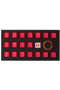 TaiHao Rubber Gaming Aydınlatmalı Keycaps Set - 18 Keys Rubberized Doubleshot Key Caps (kırmızı)