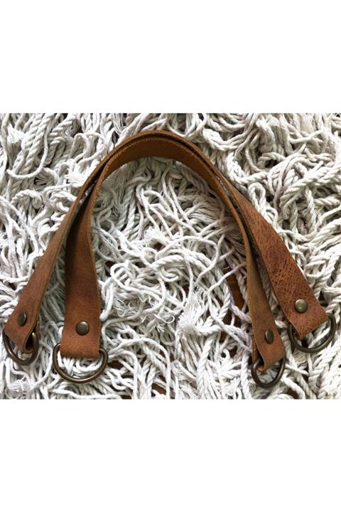 İğne İplik Hobi Kısa Çanta Sapı Hakiki Deri