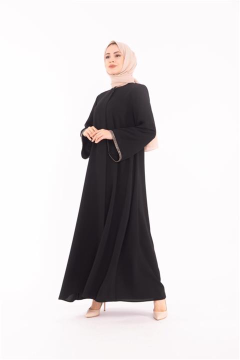 ENDAMLI Kolu Taşlı Abaya Ferace
