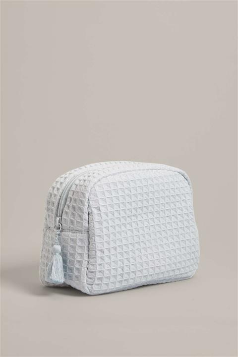 Oysho Kadın Mavı Waffle Makyaj Çantası 14021780