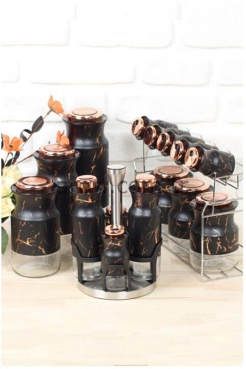 AROW Marmo 17 Parça Lüks Çeyiz Seti Siyah