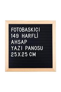 FOTOBASKICI 149 Harfli Ahşap Yazı Panosu 25x25 Cm