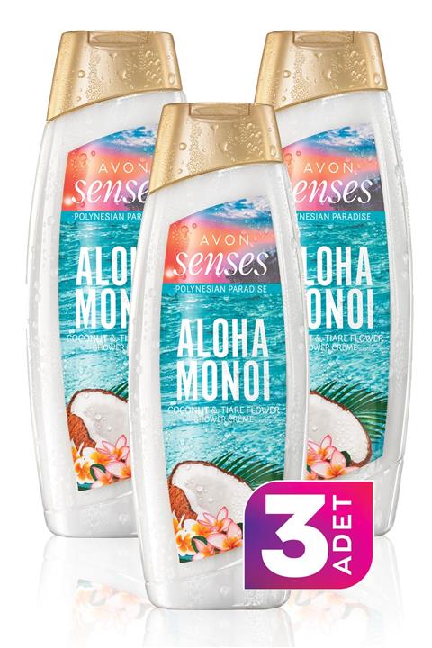 AVON Senses Hindistan Cevizi ve Tiare Çiçeği Duş Jeli 500ml - 3'lü Paket