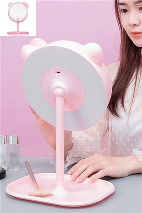 SSMobil Pembe Led Işıklı Dokunmatik Makyaj Aynası