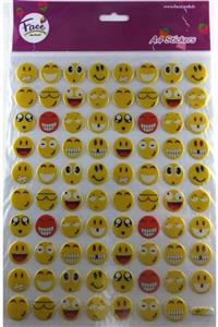 Face Renkli Dünya A4 Emoji Stıcker Gülen Yüz Sticker Gülenyüz