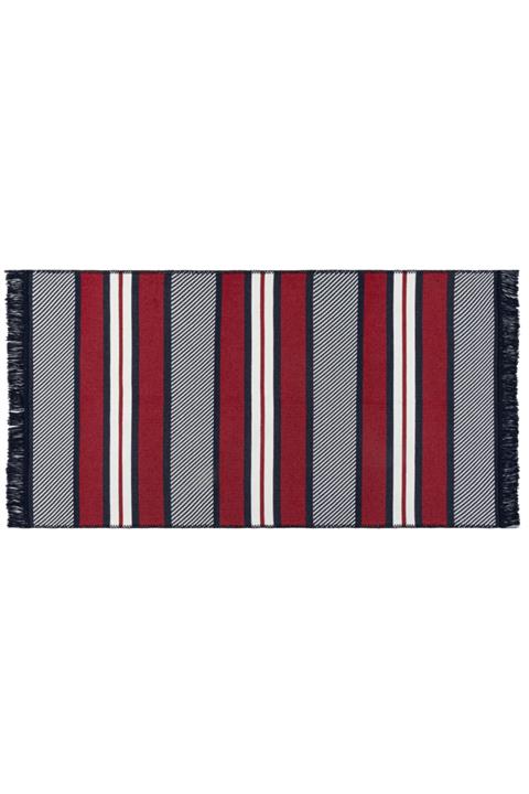 Madame Coco Alix Saçaklı Dokuma Kilim - Lacivert / Bordo - 60x100 Cm