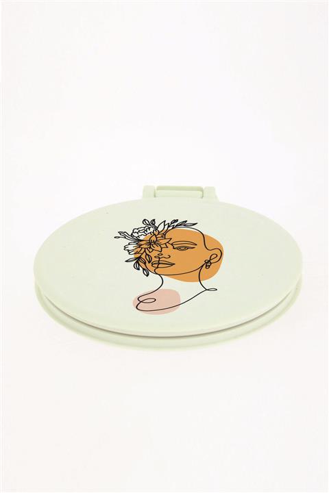 wuw thisiswhatuwant Wuw Soyut Kadım Çizim Desenli Çanta Içi Küçük Makyaj Aynası