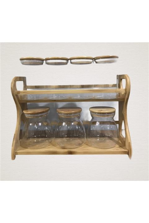 DAİSY DEKARASYON Kare Cam Baharat Takımı