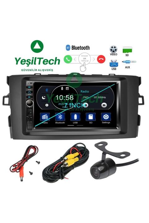 alfaben Toyota Corolla 2007 2013 Uyumlu Çerçeveli Double Teyp + Kamera Kıngwın