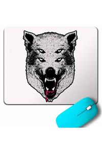 Kendim Seçtim Kurt Kafa Göz Yanılması Wolf Head Mouse Pad