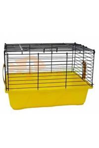 EURO GARDEN Tavşan Hamster Guinea Pig Kafesi Metal 30x33x45 Cm Sarı