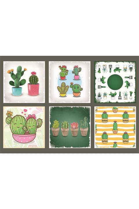 Hayal Poster Kaktüs Bardak Altı Set