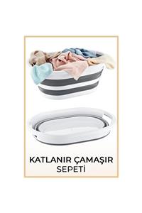 HOBBY LİFE Gri Katlanabilir Çamaşır Sepeti