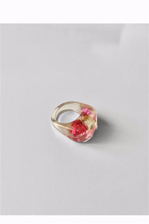 Limed Design Çiçek Detaylı Reçine Yüzük