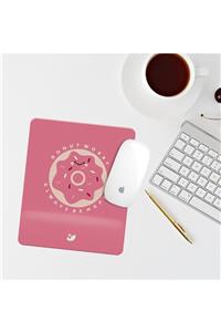 Özer Store Pembe Donut Bilek Destekli Dikdörtgen Mouse Pad Mouse Altlığı